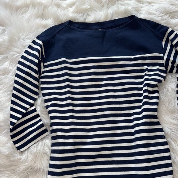 Striped Boat Neck Long Sleeve Dress - Picture 2 of 4